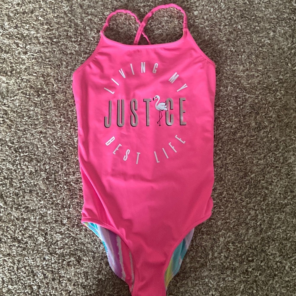 Justice reversible one piece swimsuit